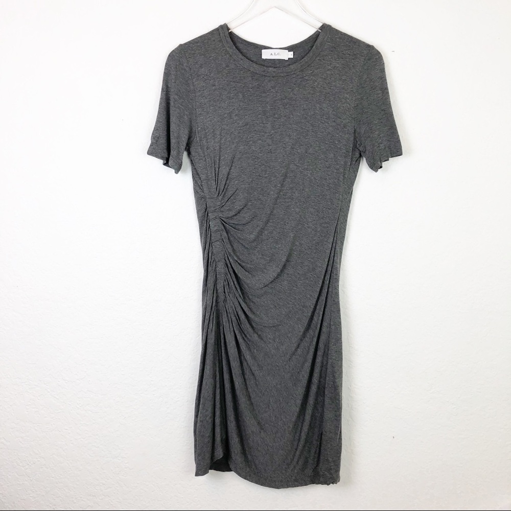 A.L.C. Heather Gray Ruched Mini Dress